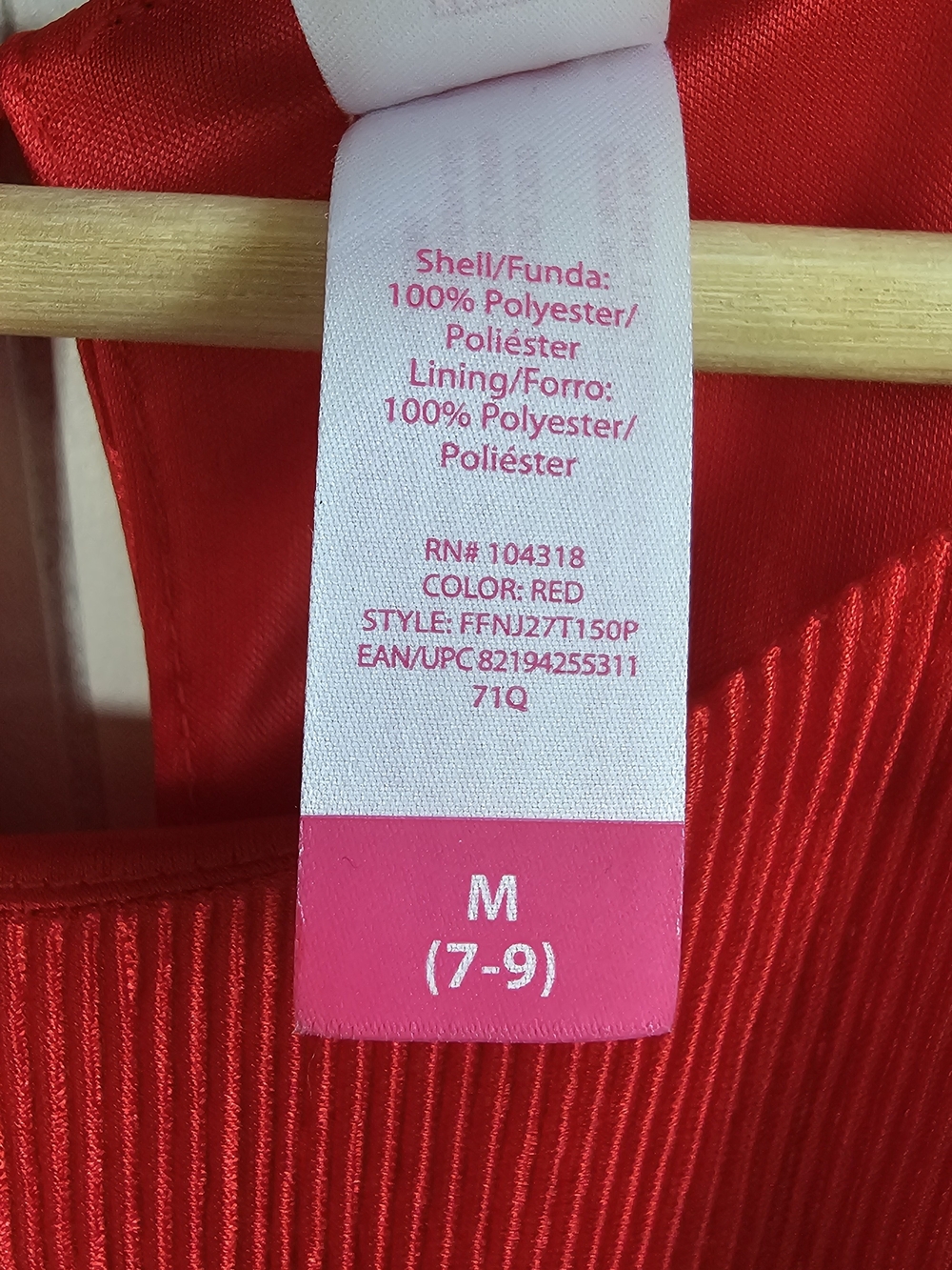 Red High Neck Accordian Mini Dress, 7/9 - Picture 8 of 8